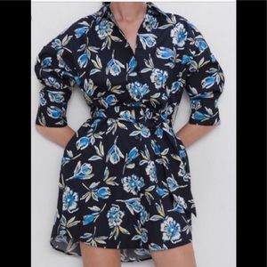 Zara shirt dress in floral print